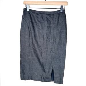 Classiques Entier Black wool blend business casual pencil skirt size 2 B93
